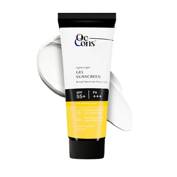 OeCons Gel Sunscreen SPF 55+ PA+++ | Lightweight Non-Oily Sunscreen | Broad Spectrum Protection | 50g